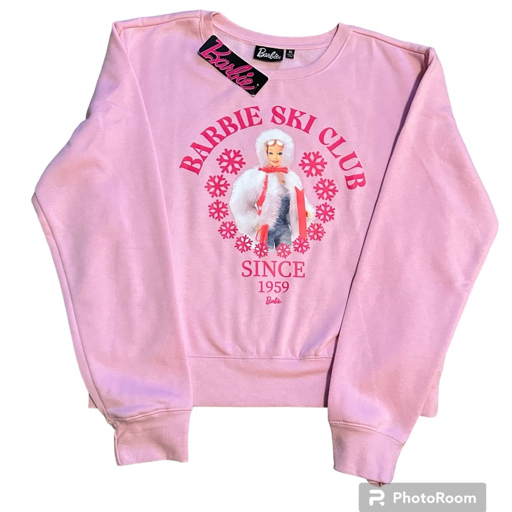 NWT Official Mattel 2023 BARBIE SKI CLUB sweatshirt-such soft fleece inside!